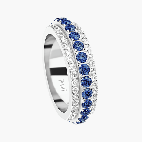 White Gold Sapphire Diamond Ring Piaget Luxury Jewellery