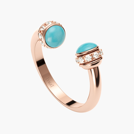 Piaget Rose Gold Turquoise Diamond Ring G34P7D00