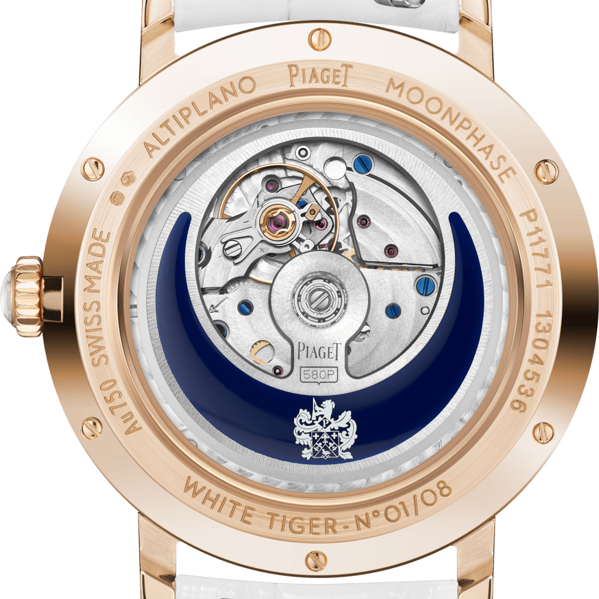Rose Gold Precious Stone Diamond Moonphase Watch Piaget G0A47108