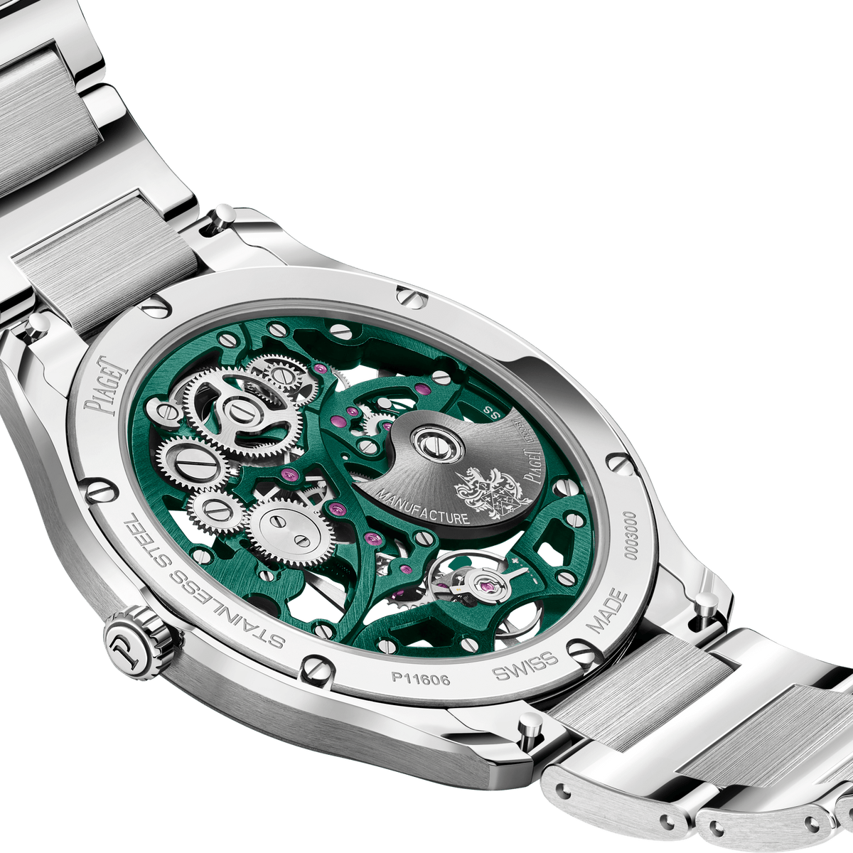 Steel Automatic Skeleton Watch Piaget Luxury Watch G0A47008