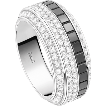 White Gold Ceramic Diamond Ring   Piaget Luxury Jewelry GP2G