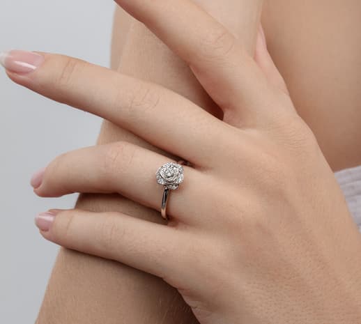 Buy TomovelyWomen's Rings 10×10mm Square Cut Natural Pink High Carbon Diamond  Engagement Rings Halo Diamond Rings Rose Gold Sizes 6-7 Online at  desertcartINDIA