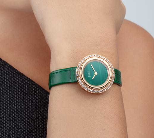 ピンクゴールド製ダイヤモンド付きウォッチ   ピアジェの女性用時計