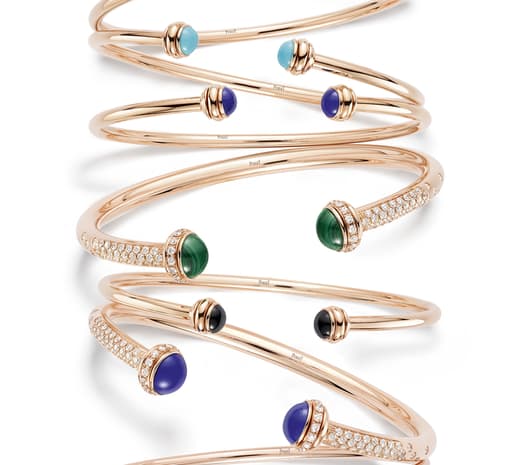 Rose gold Tourmaline Diamond open bangle bracelet G36U5600  Piaget Luxury  Jewelry Online