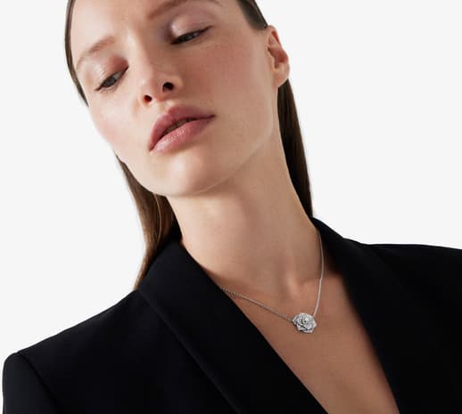 Diamond Rose Pendant Necklace - Suna Bros | Schwanke-Kasten Jewelers