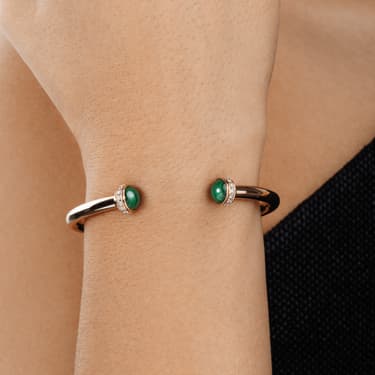 18K rose gold green diamond bracelet