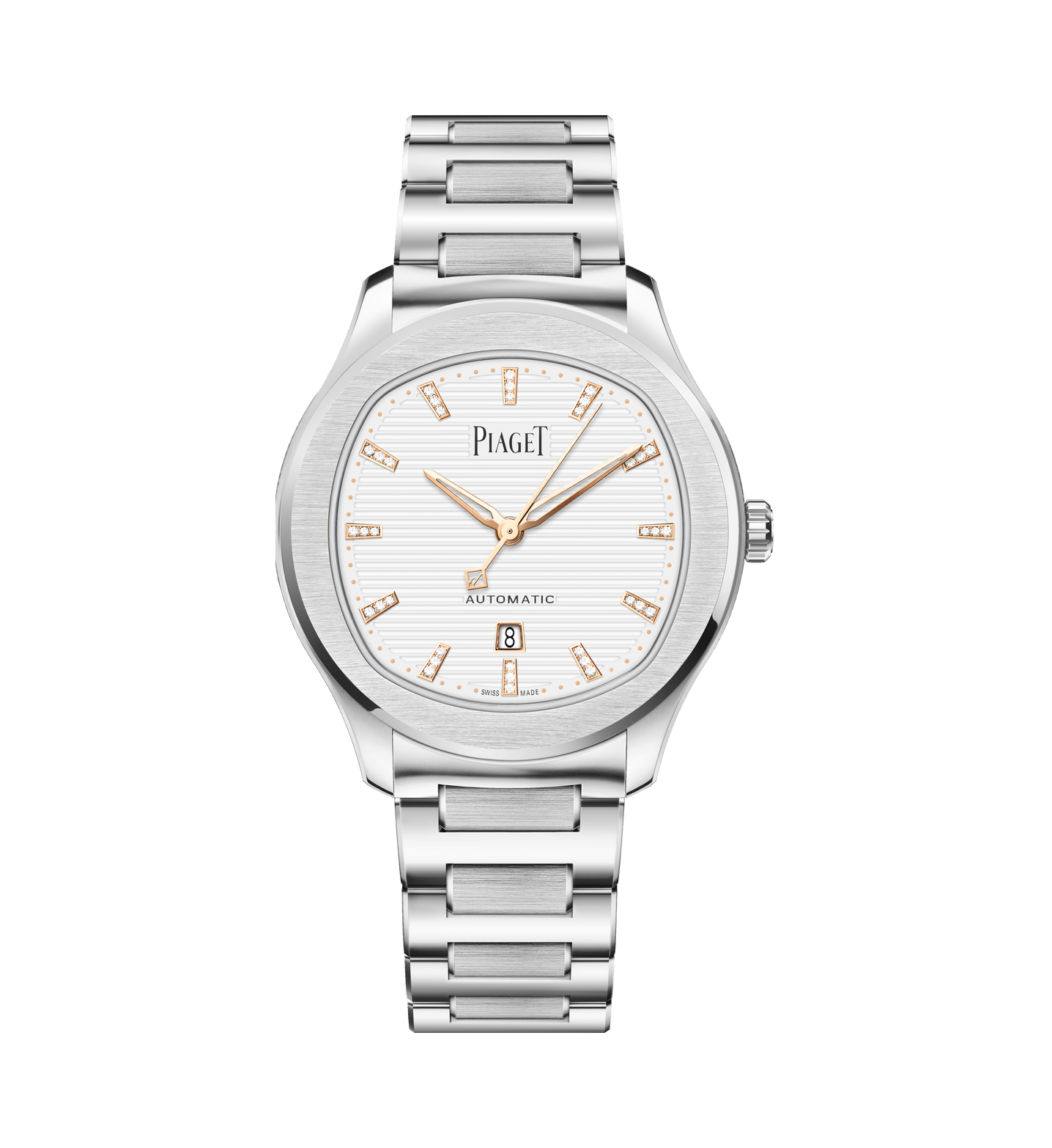 오토매틱 스틸 다이아몬드 시계