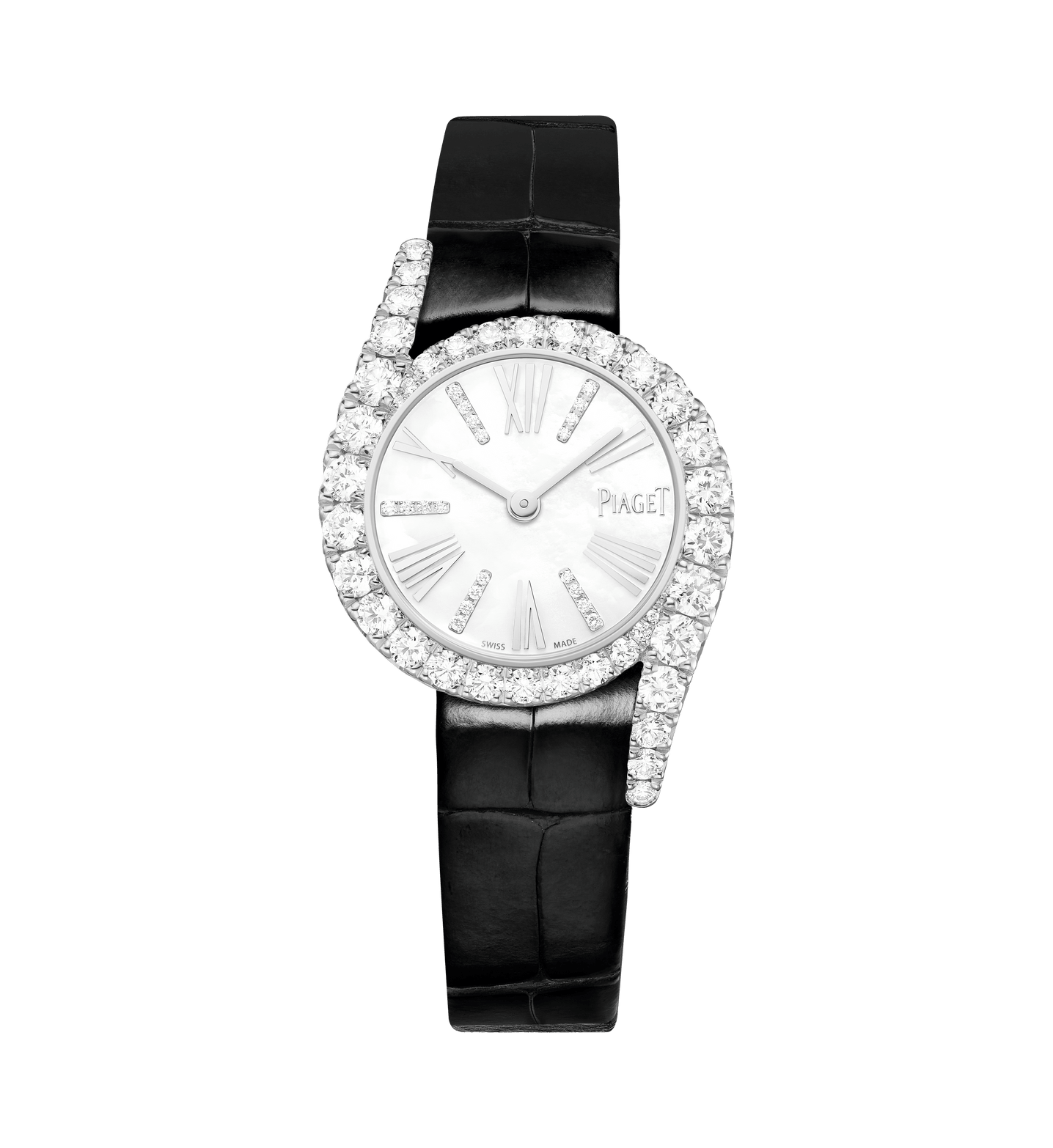 화이트 골드 마더 오브 펄 다이아몬드 시계