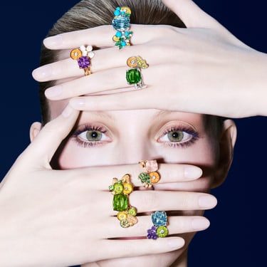 Piaget Cocktail gold ring adorned with diamonds, precious and fine-precious stones.