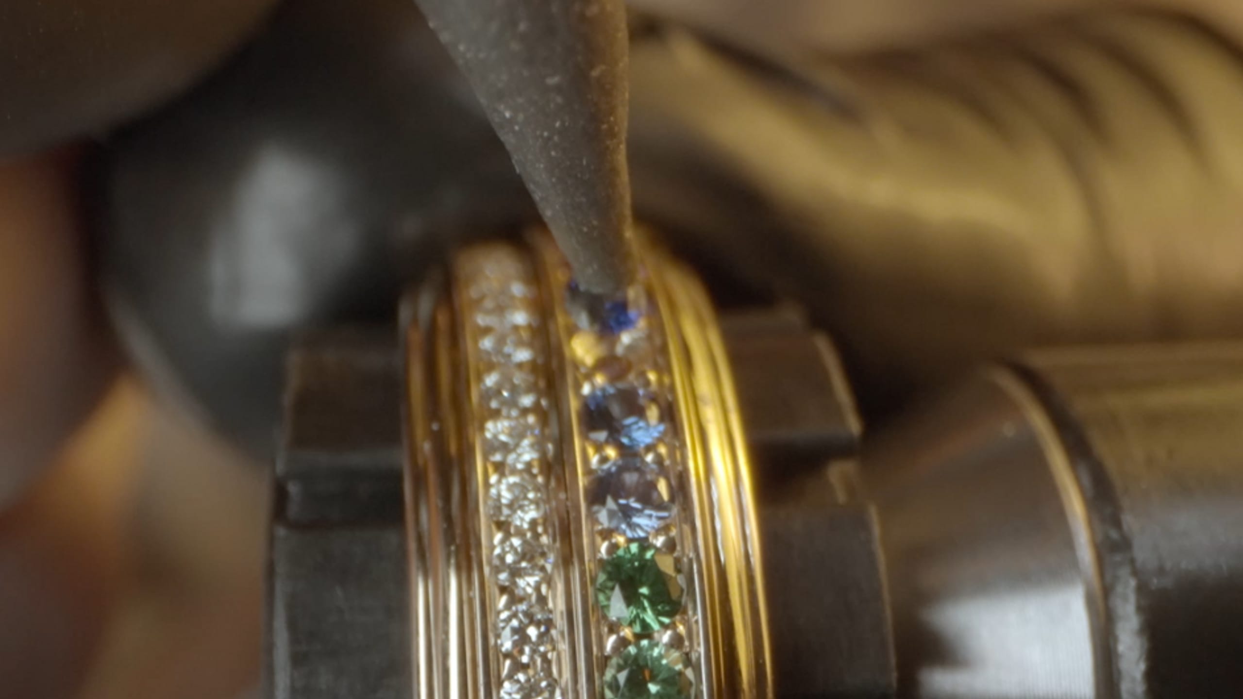 11号】[eden] One of a kind K10 エメラルド ベゼル リング